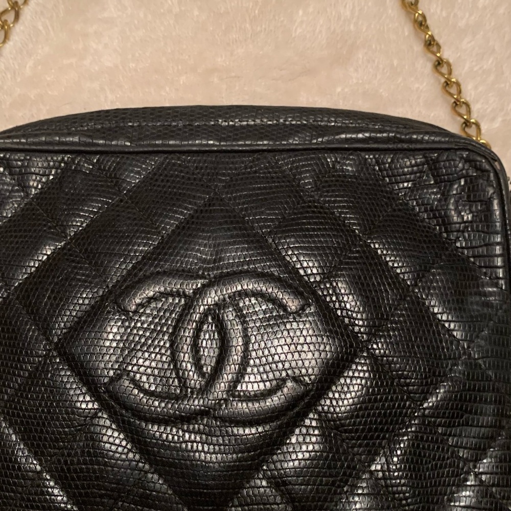 Chanel Caviar Pattern Camera Case Black - Vintage… - image 5
